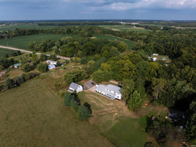 aerial view with a rural view