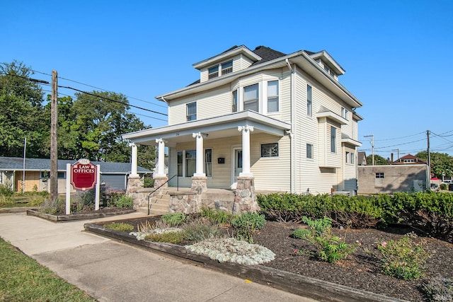 view of front of house with covered porch