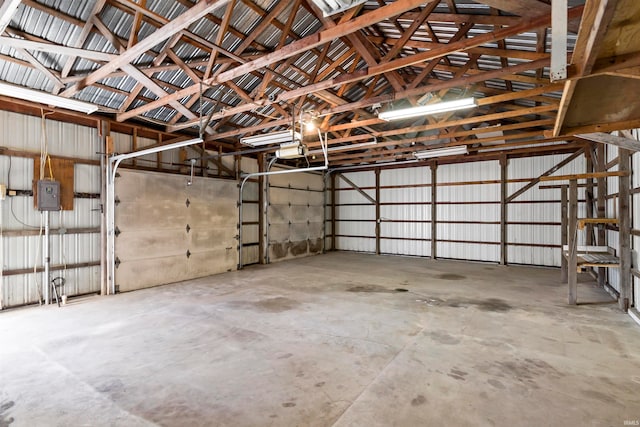 garage featuring electric panel