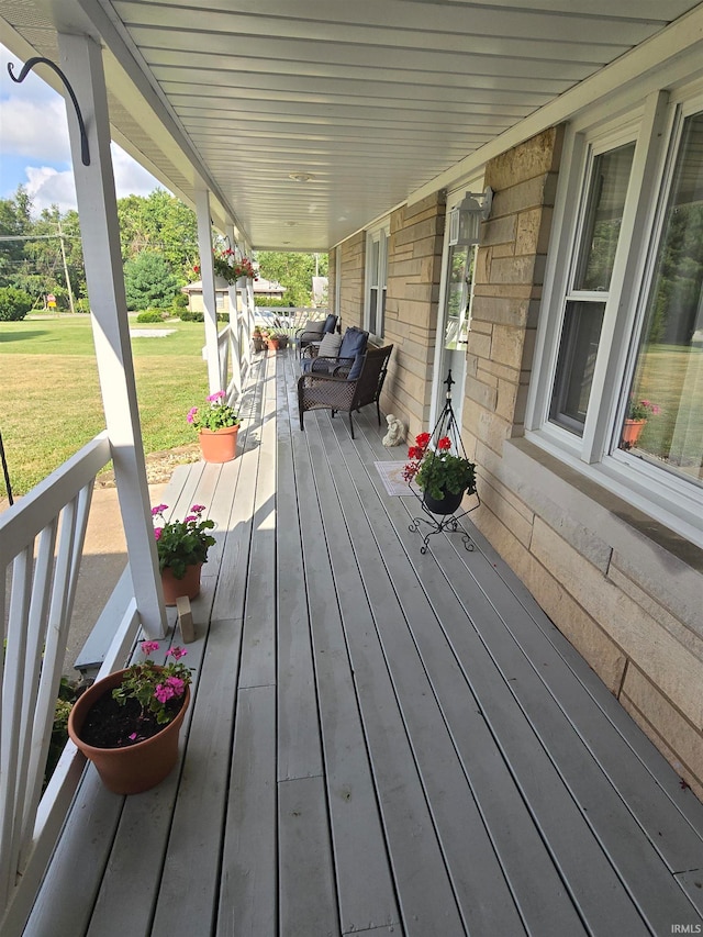 wooden deck with a porch