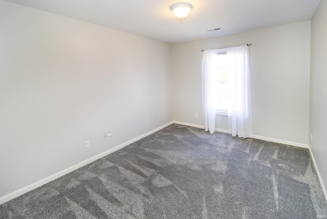 empty room with dark carpet