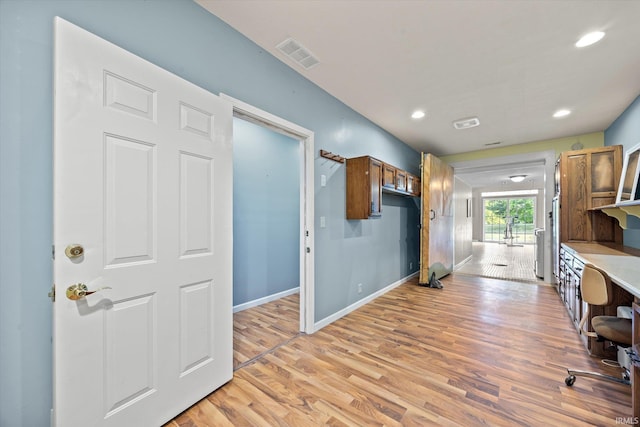 interior space featuring light wood-type flooring