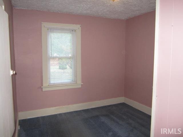 carpeted spare room featuring a textured ceiling