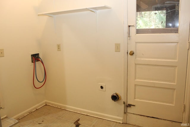 laundry room featuring hookup for a washing machine and electric dryer hookup