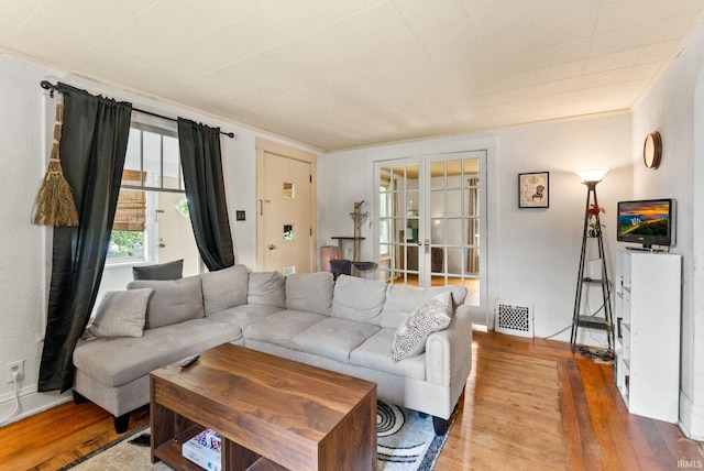 living room featuring wood-type flooring