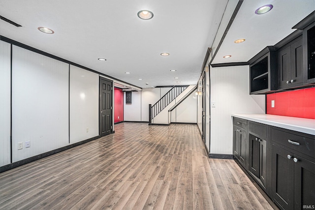 interior space featuring wood-type flooring