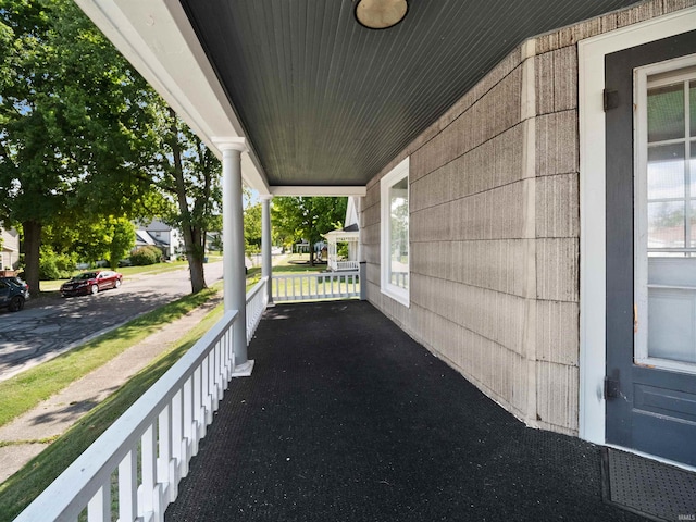 view of patio featuring a porch