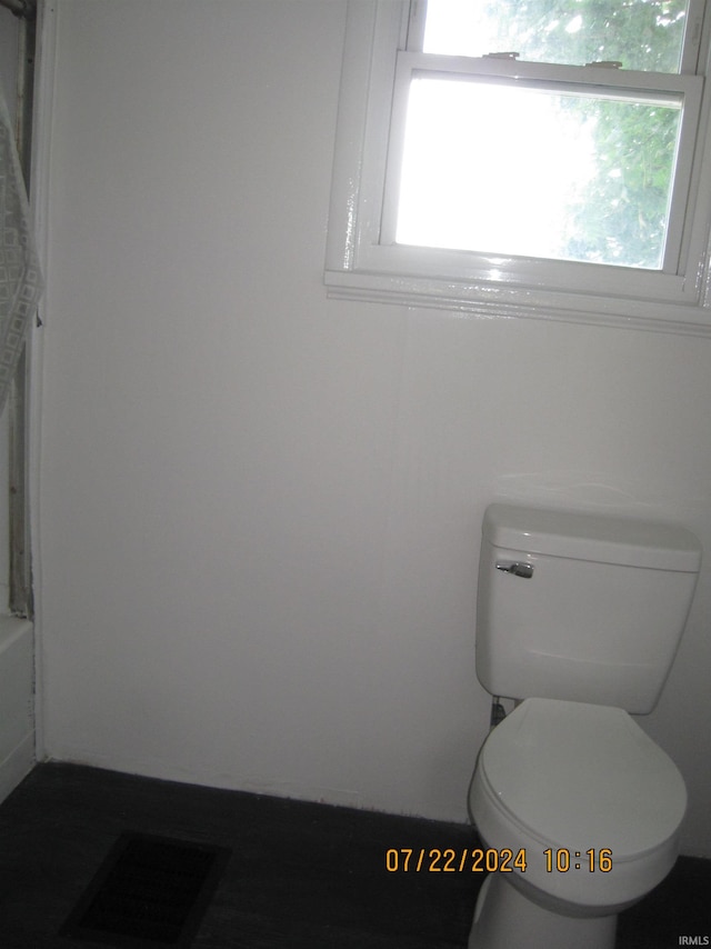 bathroom with toilet and a healthy amount of sunlight