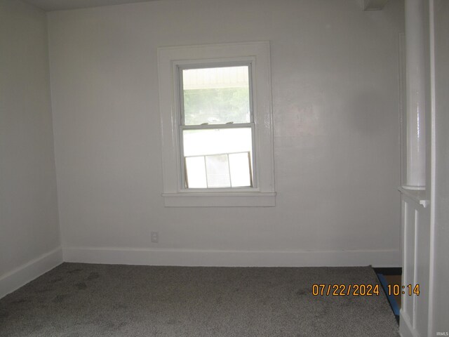 unfurnished room featuring a wealth of natural light and carpet floors