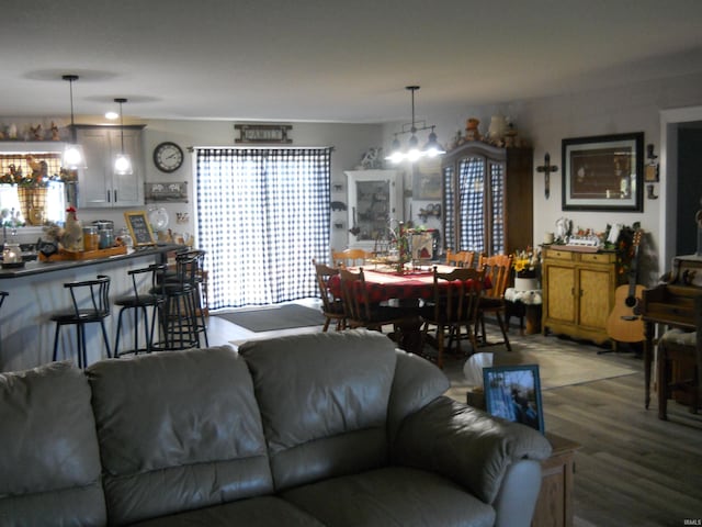 living room featuring hardwood / wood-style floors