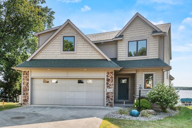 view of front of home with a garage