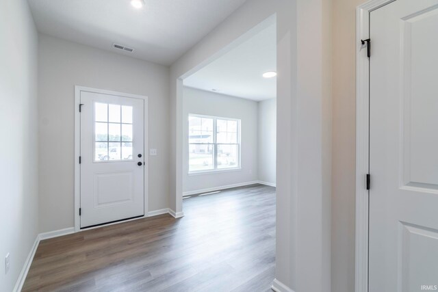 entryway featuring light hardwood / wood-style floors