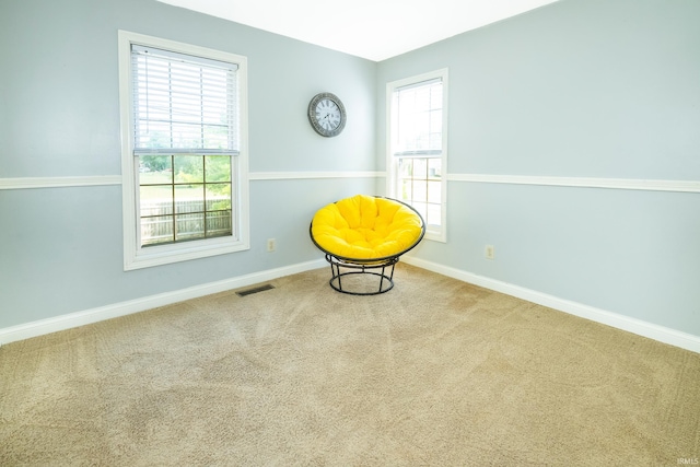 unfurnished room featuring carpet