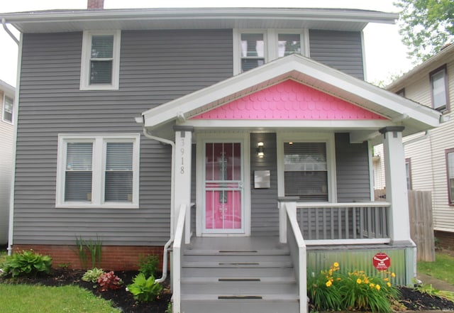 view of front of house featuring covered porch