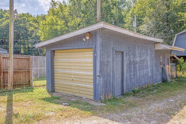 view of garage