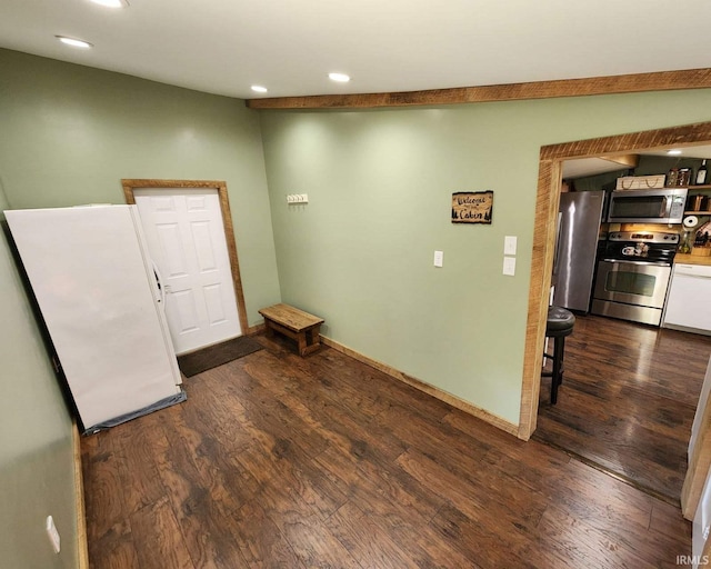 interior space with dark hardwood / wood-style floors