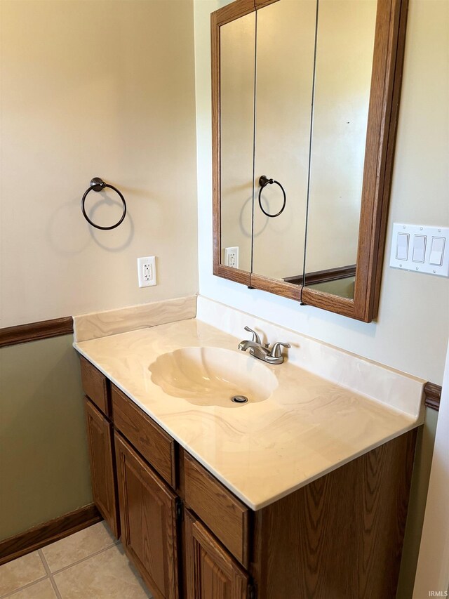 bathroom featuring vanity and tile patterned floors