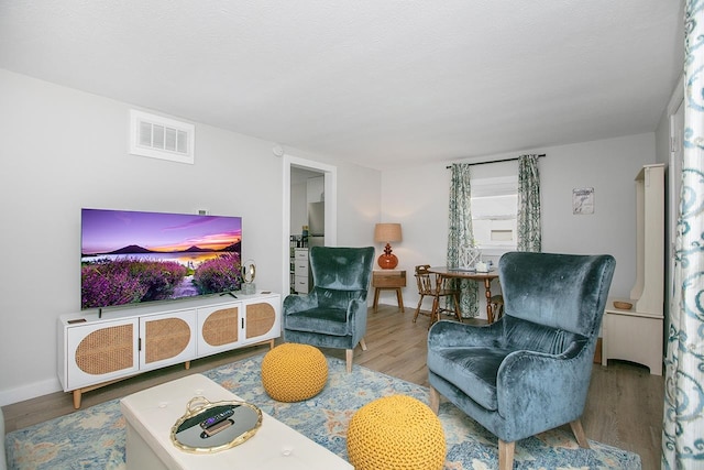 living room featuring light hardwood / wood-style floors