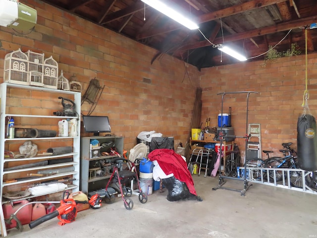 garage featuring a garage door opener