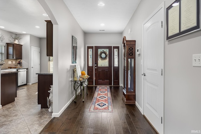 entrance foyer with hardwood / wood-style floors