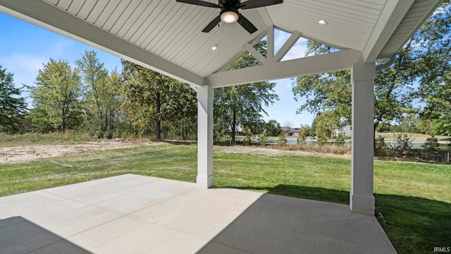 view of patio / terrace with ceiling fan