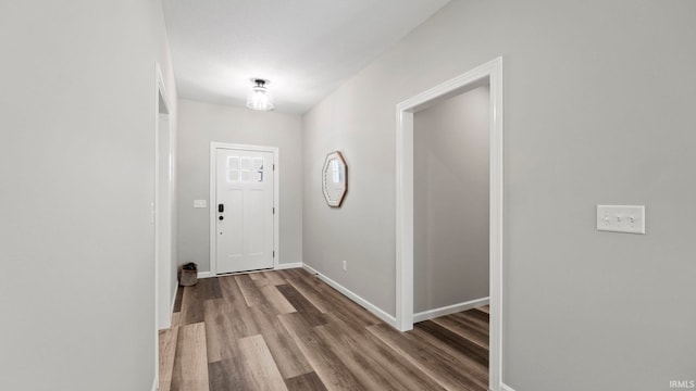 foyer with hardwood / wood-style floors