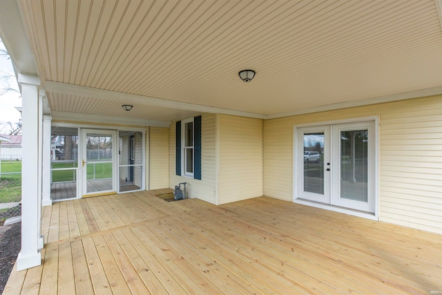 deck featuring french doors