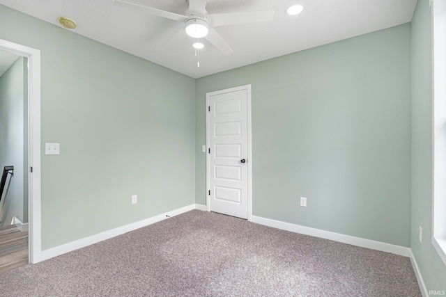 3615 Lindbergh Blvd, Fort Wayne, IN 46806 - carpeted empty room with a ceiling fan, baseboards, a smoke detector, and recessed lighting