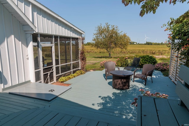 deck featuring a sunroom