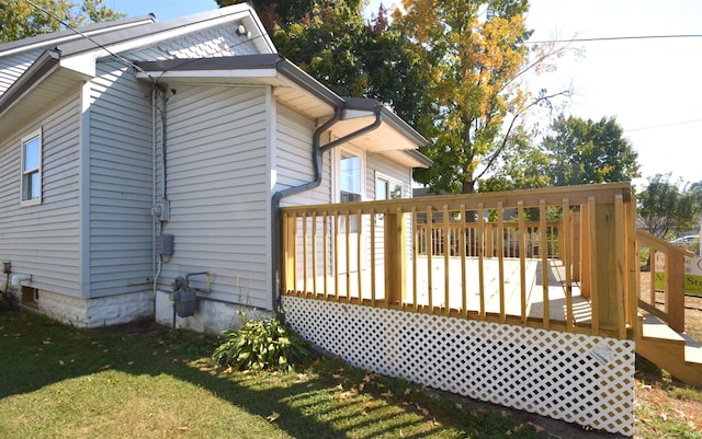 exterior space featuring a wooden deck