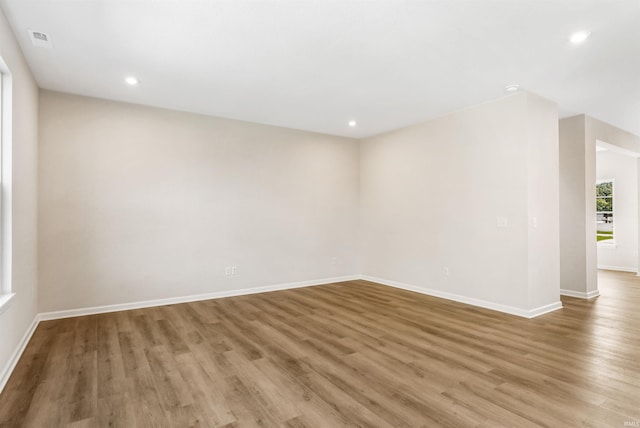 empty room featuring light wood-type flooring