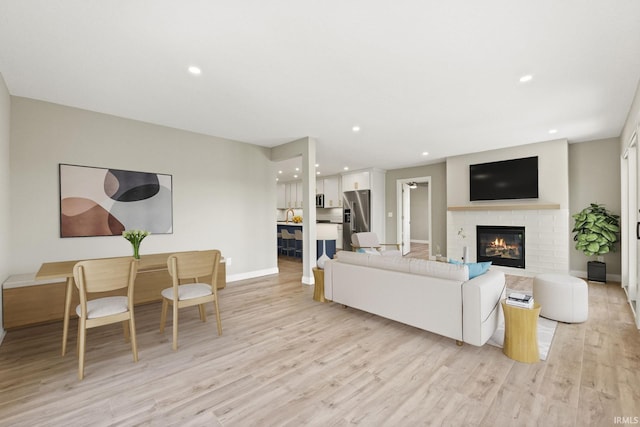 living room featuring light hardwood / wood-style floors