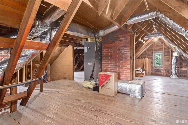 attic with heating unit