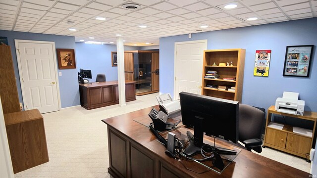 1509 Hawksview Dr, Marion, IN 46952 - office space with light carpet, visible vents, and recessed lighting