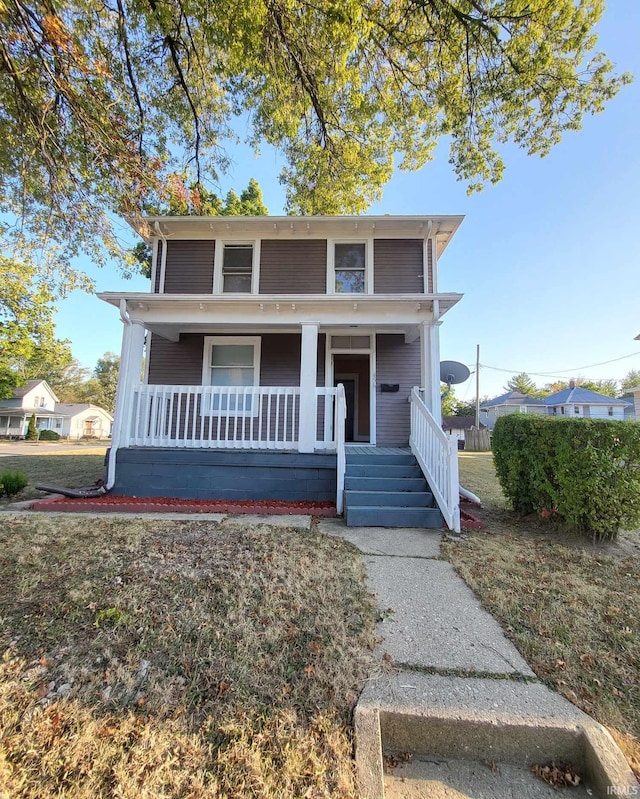 view of front facade featuring covered porch