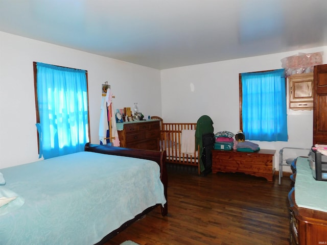 bedroom featuring dark wood-type flooring