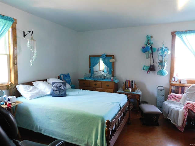 bedroom featuring wood-type flooring