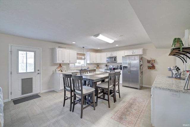 dining area with sink