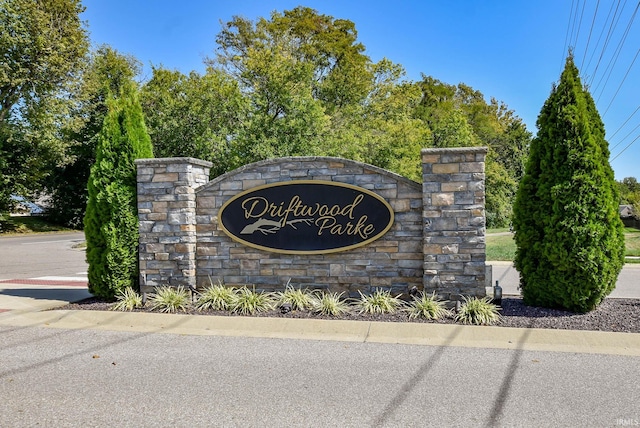 view of community sign