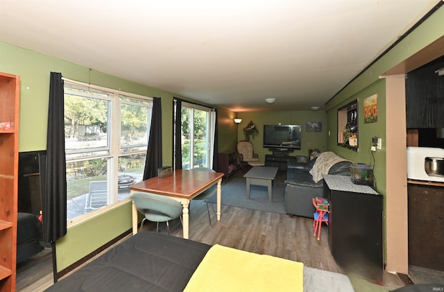 dining space featuring light hardwood / wood-style floors