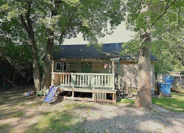 view of front of house featuring a deck