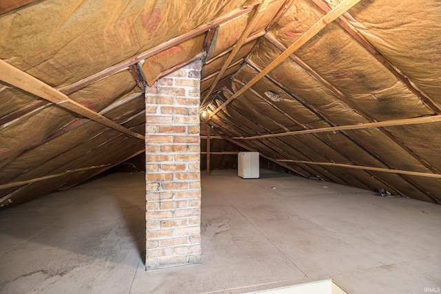 view of unfinished attic