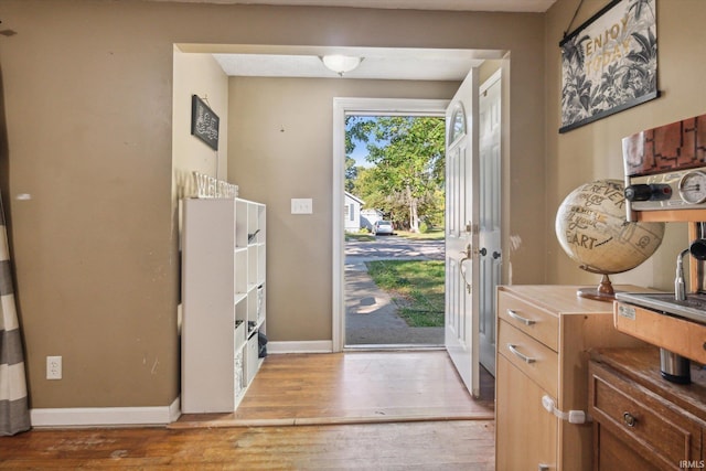 foyer entrance featuring light hardwood / wood-style flooring