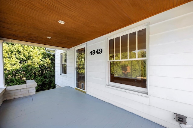 view of patio featuring a porch