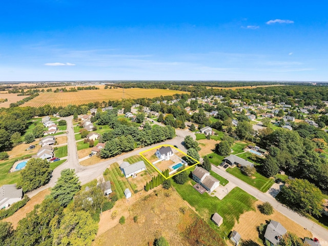 drone / aerial view with a rural view