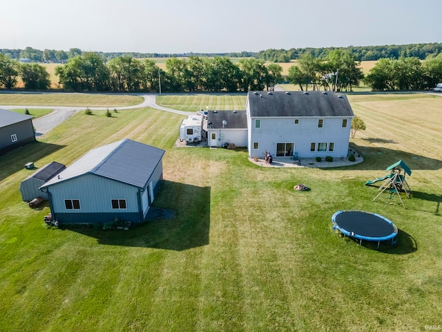 aerial view featuring a rural view