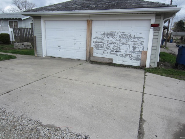 view of garage