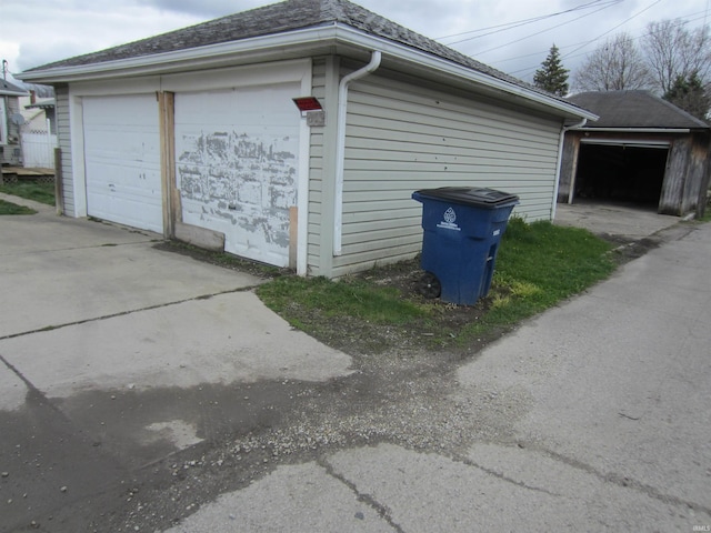 view of garage