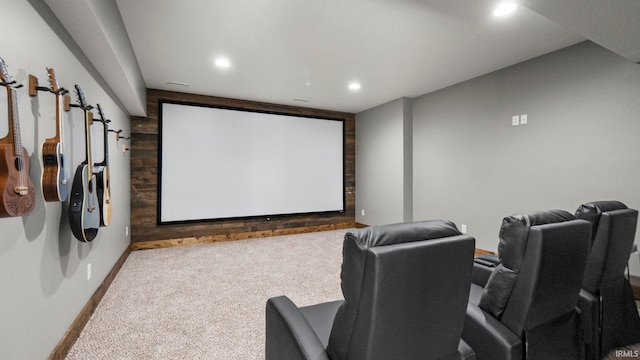 view of carpeted cinema room