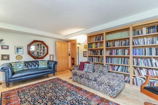 sitting room featuring light wood-type flooring